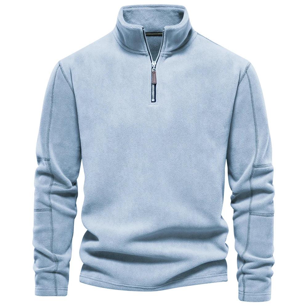 Men’s Thick Fleece Half-Zip Pullover – Warm Winter Jumper