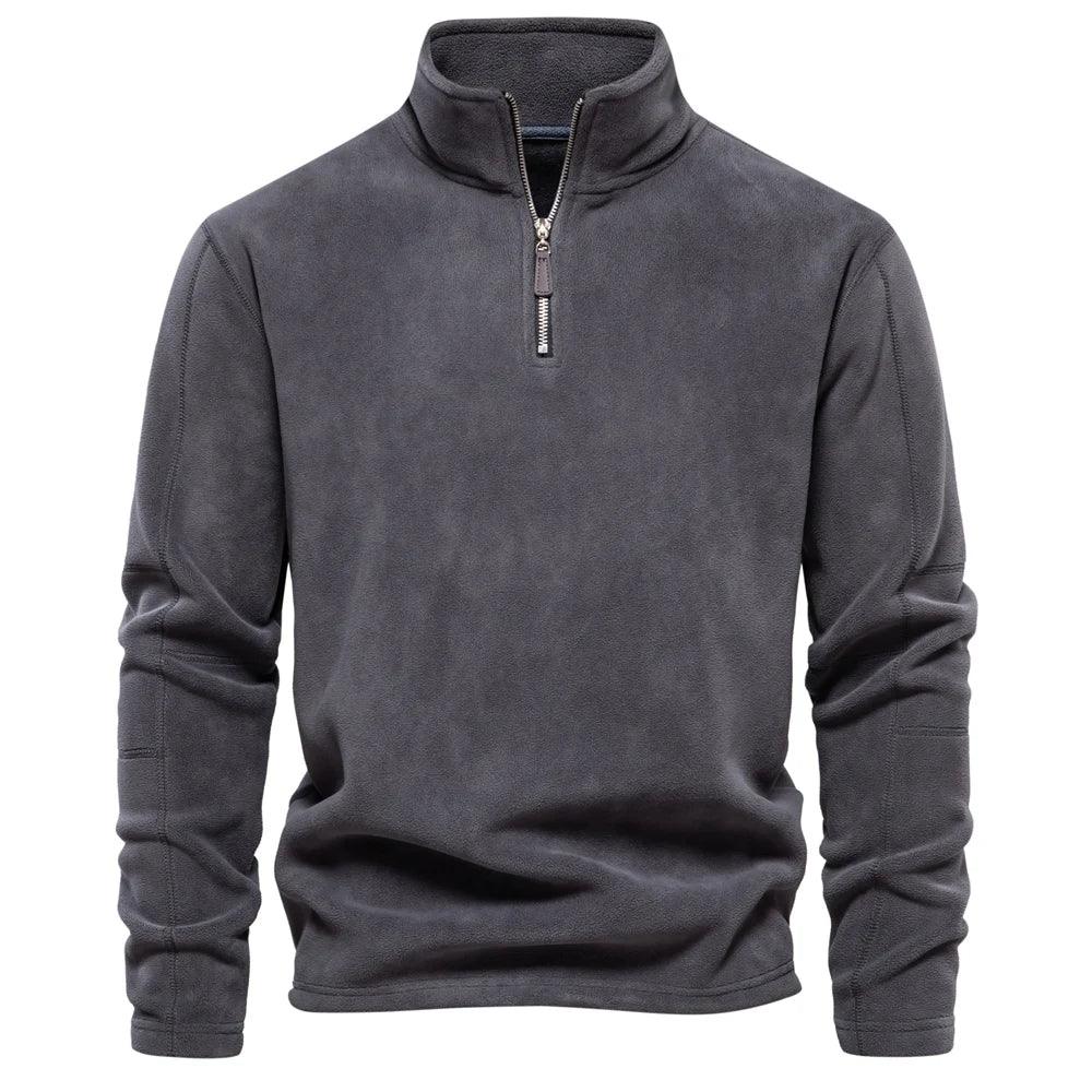 Men’s Thick Fleece Half-Zip Pullover – Warm Winter Jumper