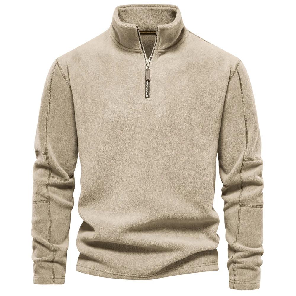 Men’s Thick Fleece Half-Zip Pullover – Warm Winter Jumper